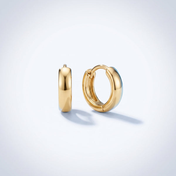 Orecchini Huggie Lisci Oro 18K