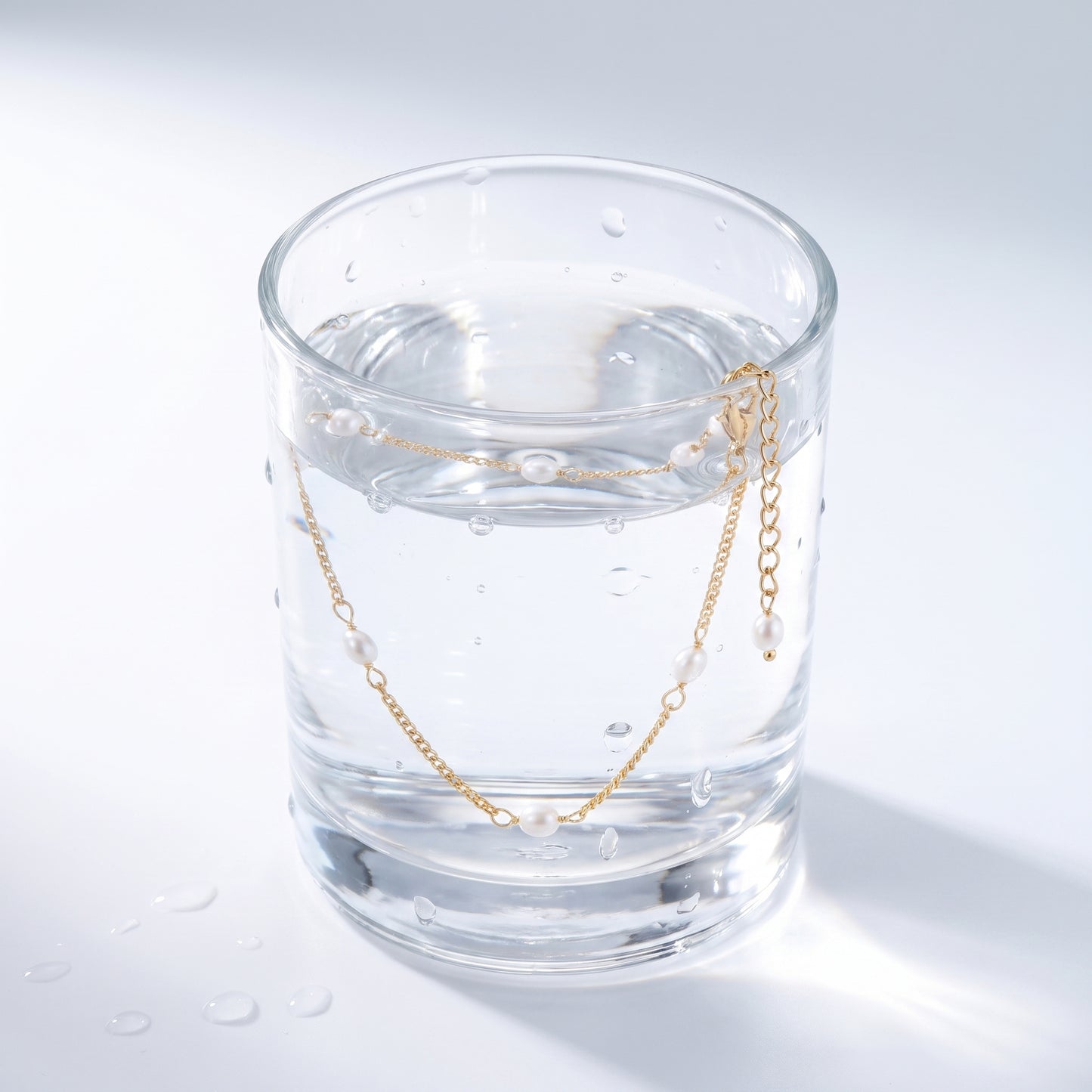 Cavigliera Perline Oro 18K