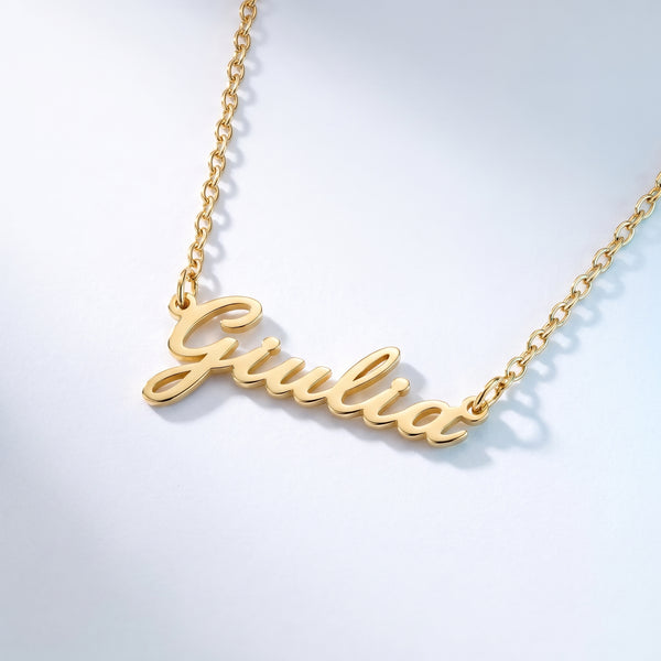 Collana Nome Personalizzato Corsivo Oro 18K