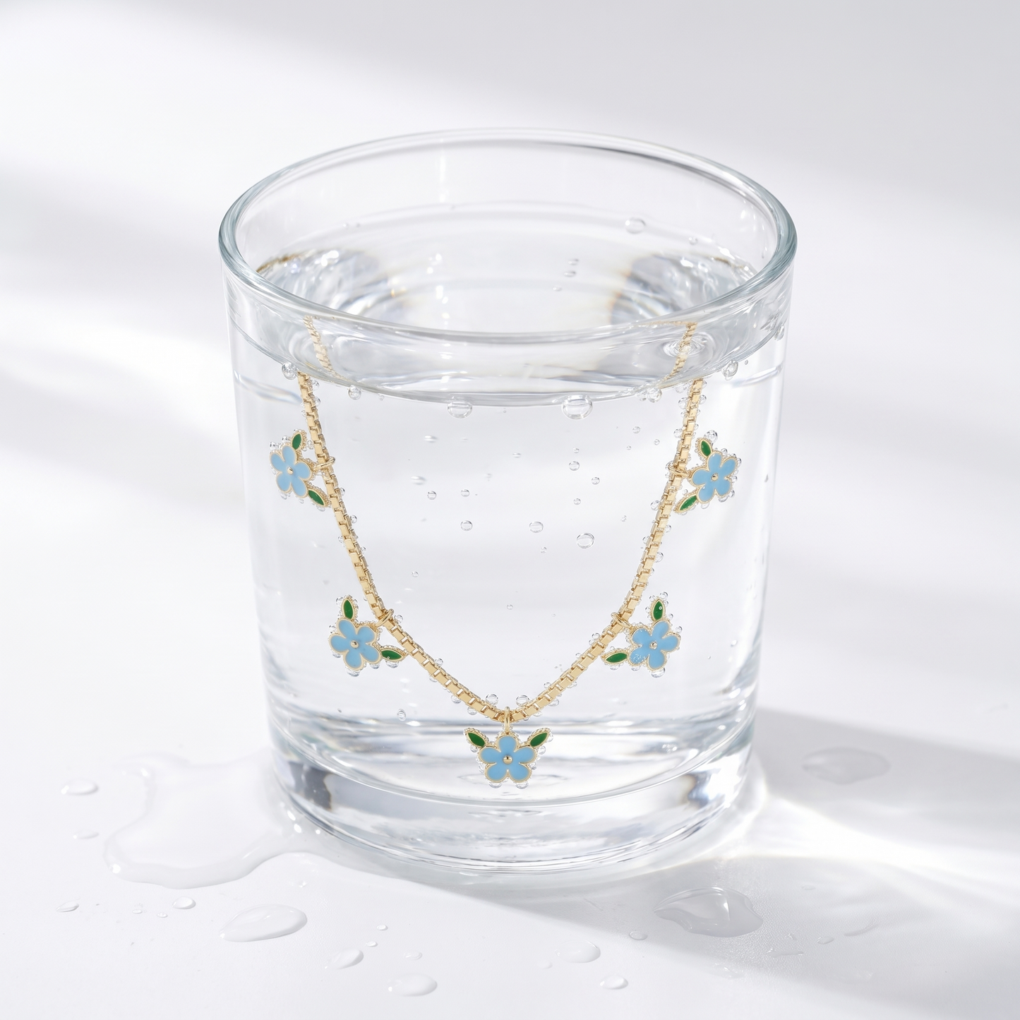 Collana Tennis Cerchio Fiore Oro 18K β 09-stress-proof