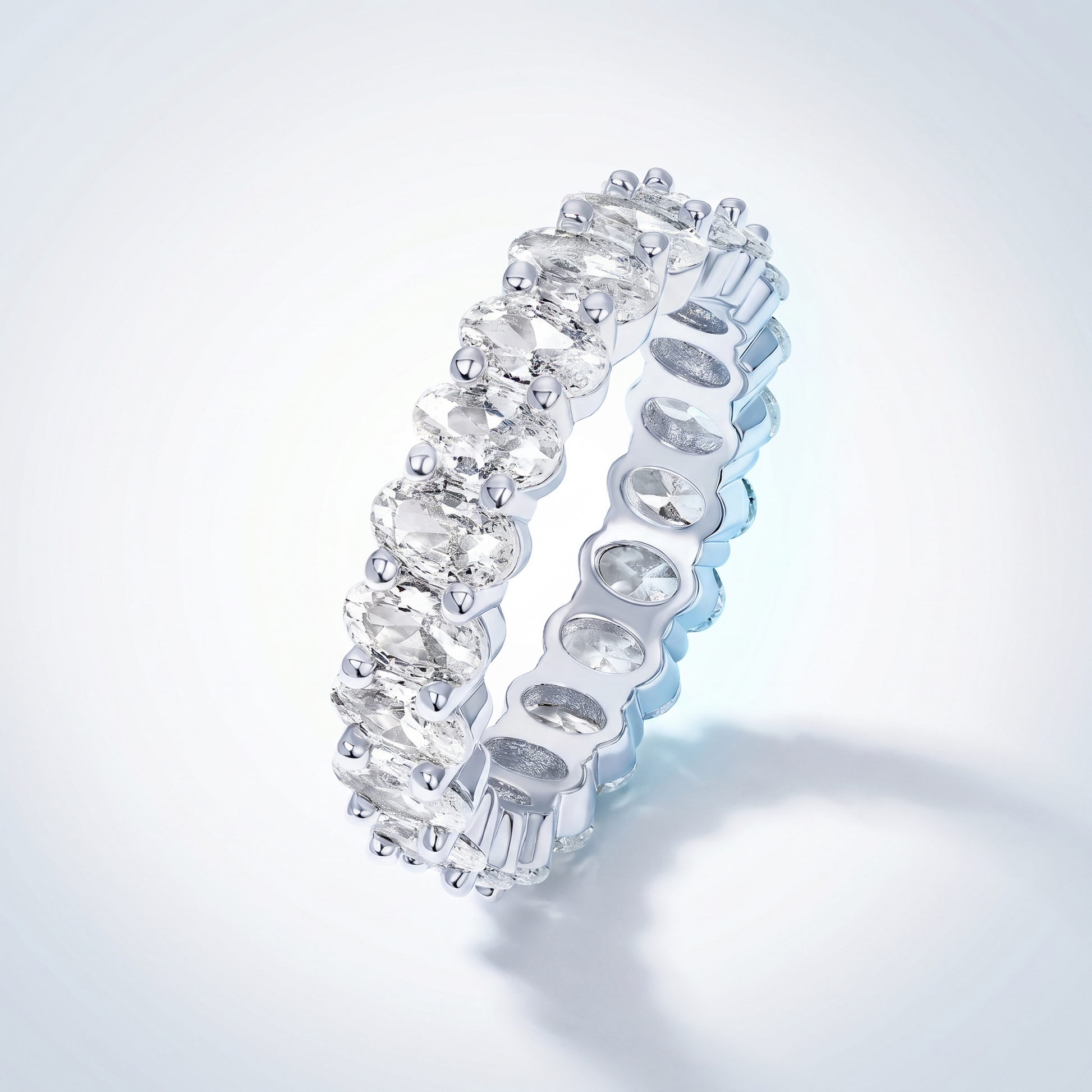 Anello Eternity Ovale CZ Oro 18K waterproof anti-allergico UpperEast Jewels