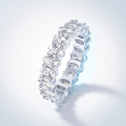Anello Eternity Ovale CZ Oro 18K waterproof anti-allergico UpperEast Jewels