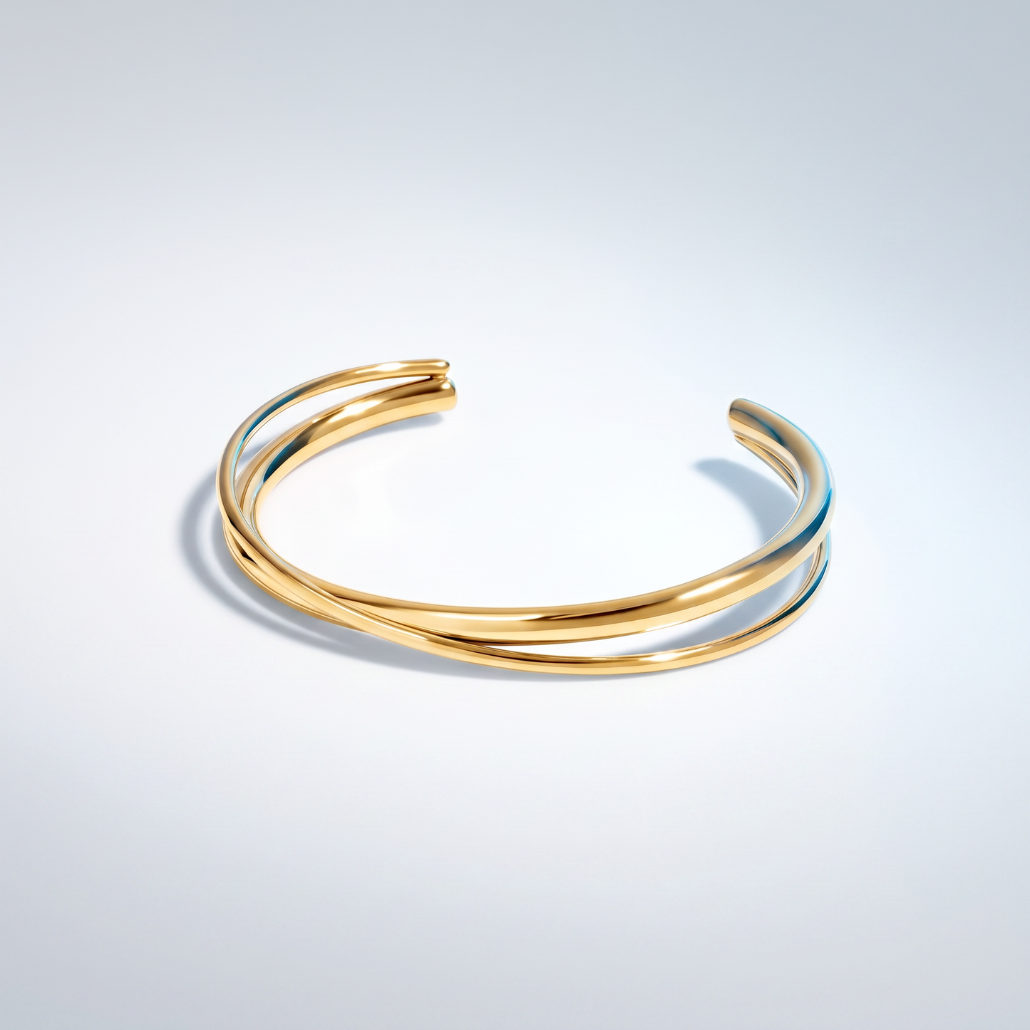 Bangle Rigido Crossover Oro 18K waterproof anti-allergico UpperEast Jewels
