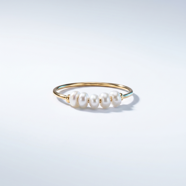 Anello Mini Perle Cinque Oro 18K