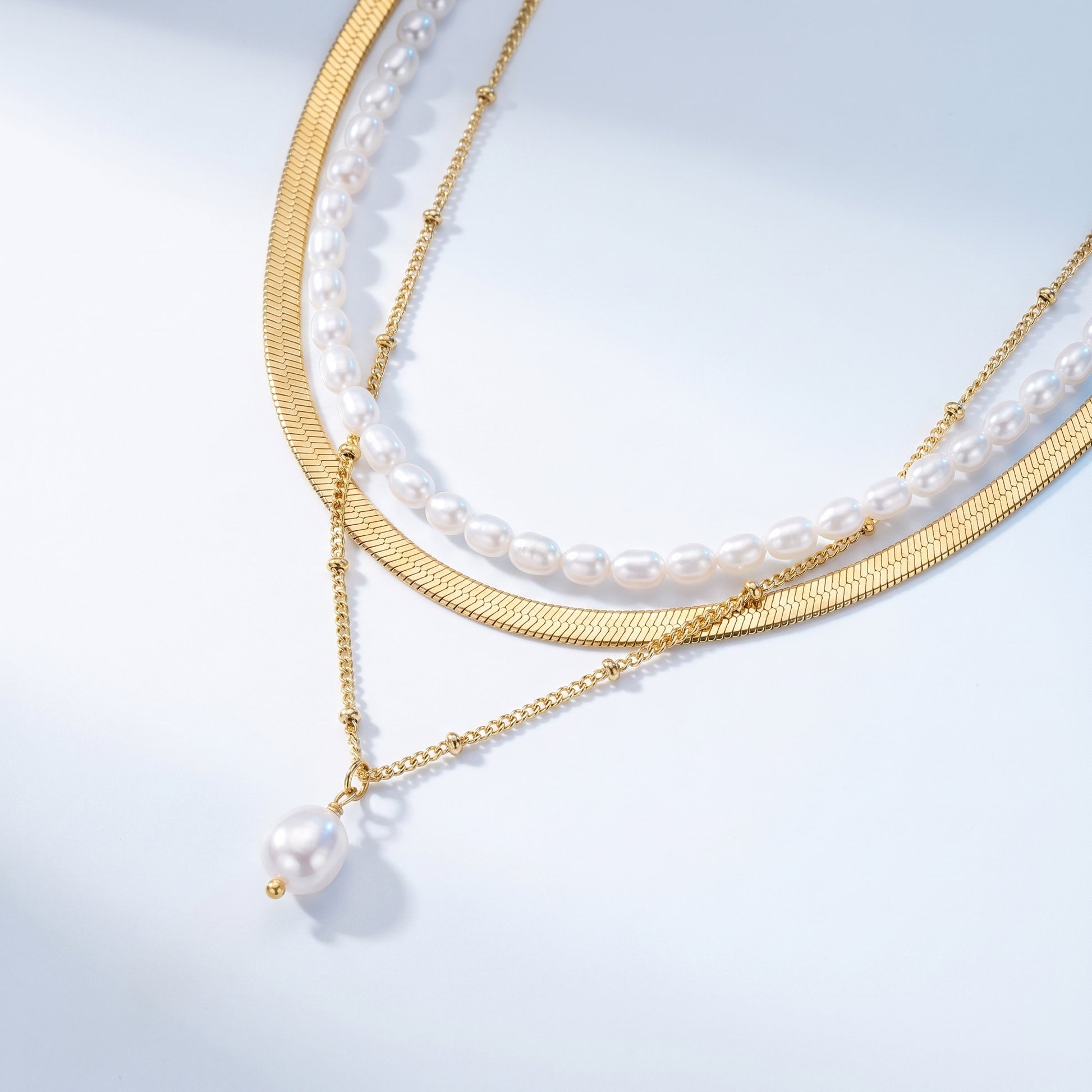 Set Dolce Vita Perla — Collana + Orecchini Oro 18K waterproof anti-allergico UpperEast Jewels