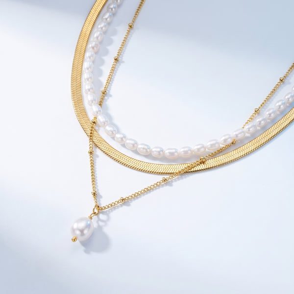 Set Dolce Vita Perla — Collana + Orecchini Oro 18K