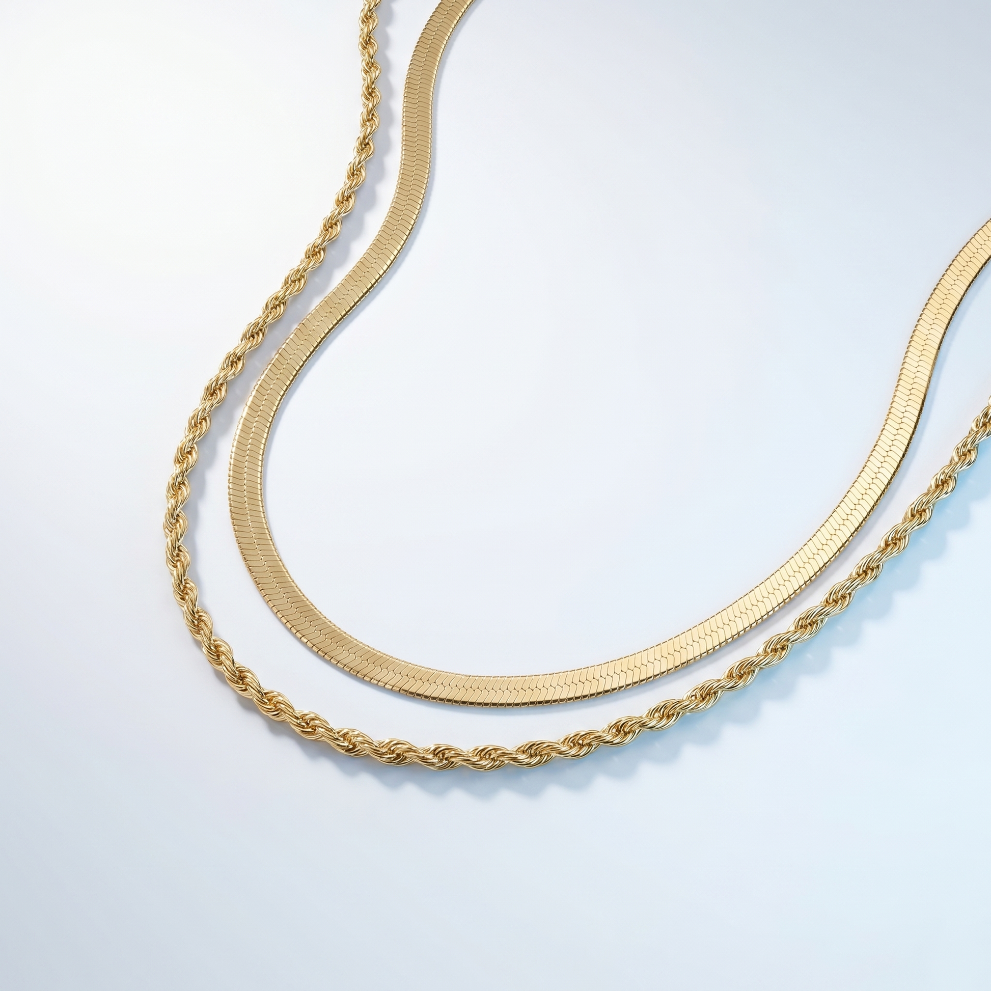 Collana Layered Ios Herringbone Oro 18K waterproof anti-allergico UpperEast Jewels