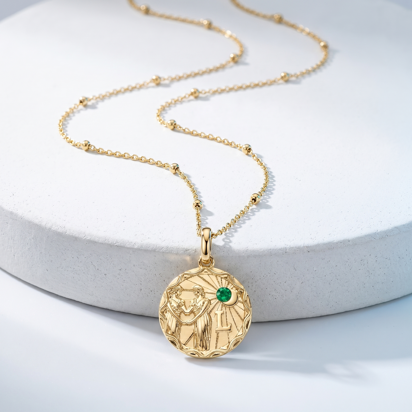 Collana Zodiac Coin Personalizzabile Oro 18K waterproof anti-allergico UpperEast Jewels