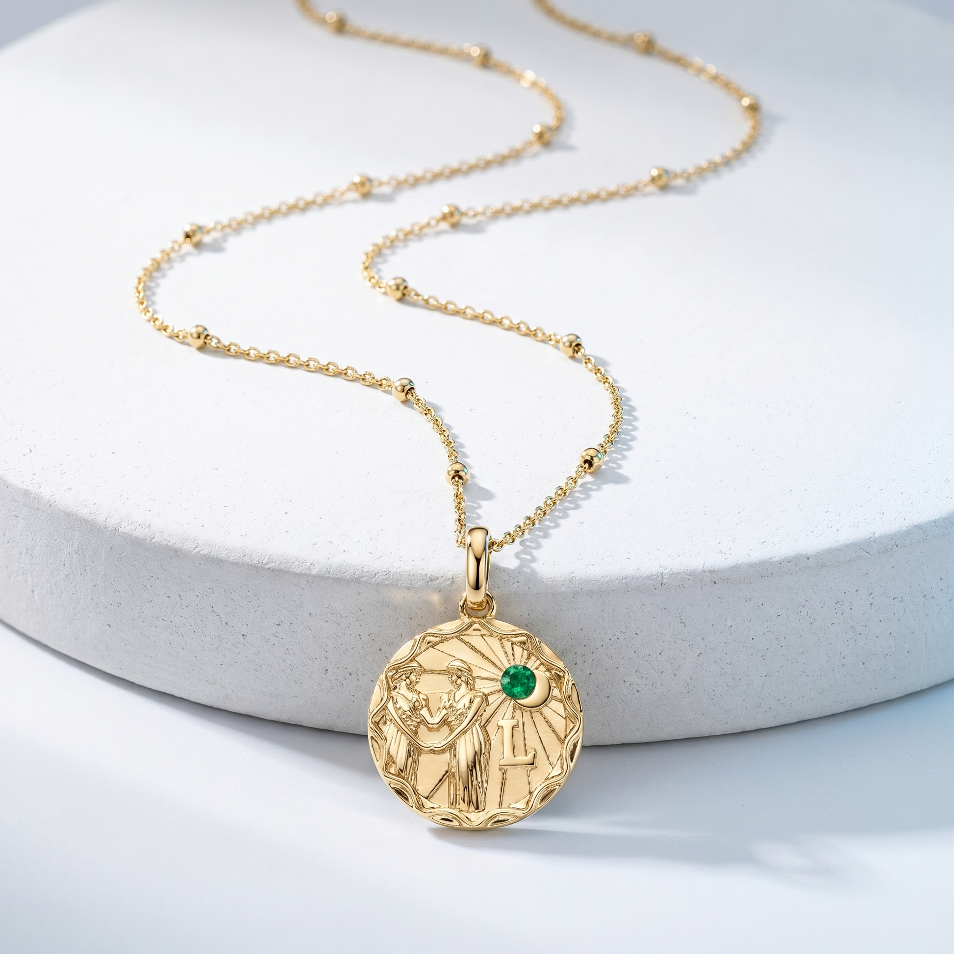 Collana Zodiac Coin Personalizzabile Oro 18K waterproof anti-allergico UpperEast Jewels