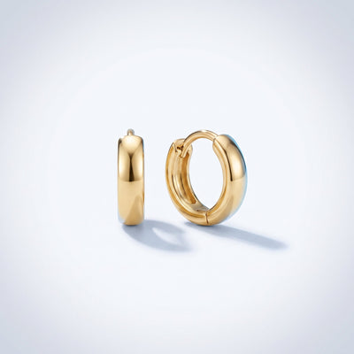 Orecchini Huggie Lisci Oro 18K