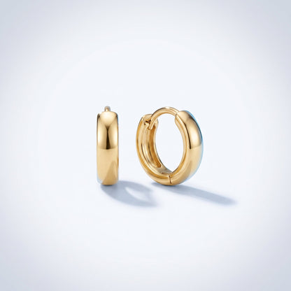 Orecchini Huggie Lisci Oro 18K