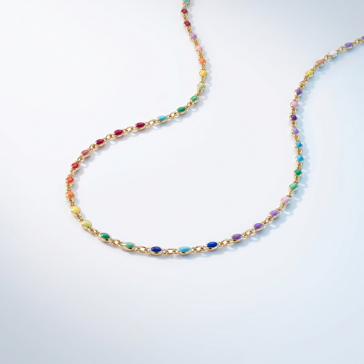 Choker Arcobaleno Multi-Stone Oro 18K waterproof anti-allergico UpperEast Jewels