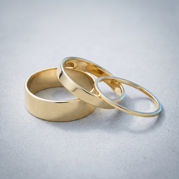 Set 3 Anelli Stacking Oro 18K