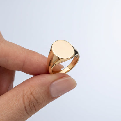 Anello Signet Ovale Oro 18K