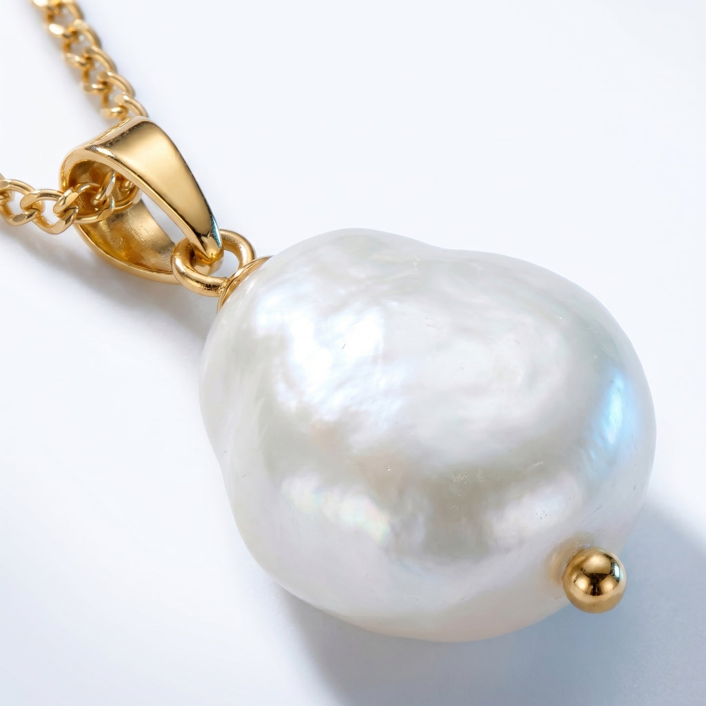 Pendente Perla Baroque Oro 18K - dettaglio macro lavorazione - UpperEast Jewels