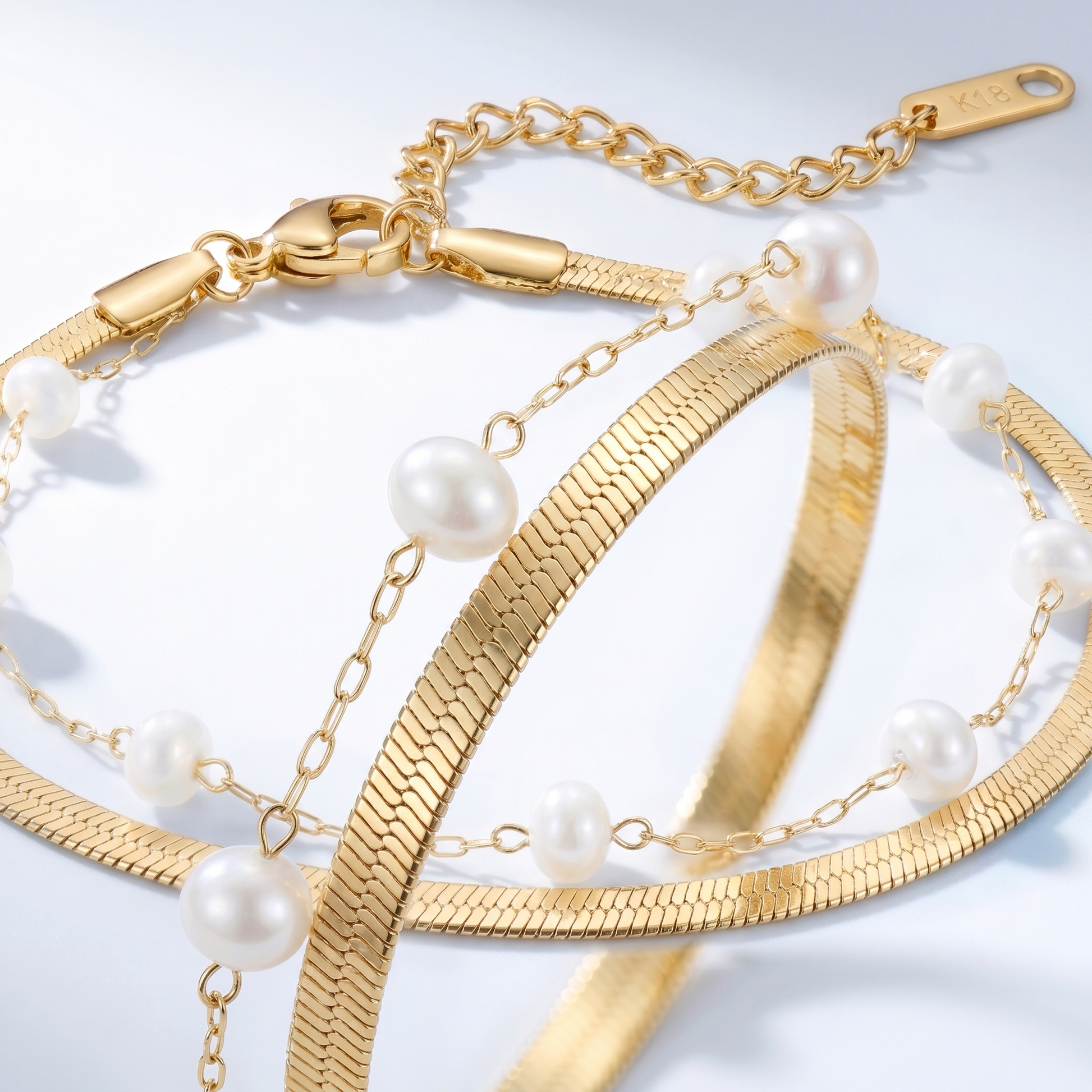 Cavigliera Snake Chain Oro 18K - dettaglio macro lavorazione - UpperEast Jewels