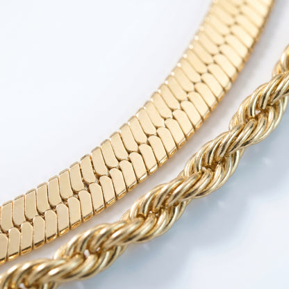 Collana Layered Ios Herringbone Oro 18K - dettaglio macro lavorazione - UpperEast Jewels