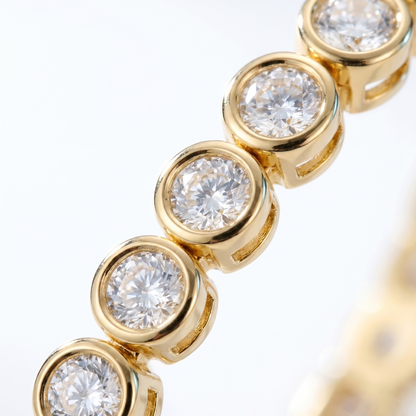 Bracciale Tennis Slider Regolabile Oro 18K - dettaglio macro lavorazione - UpperEast Jewels