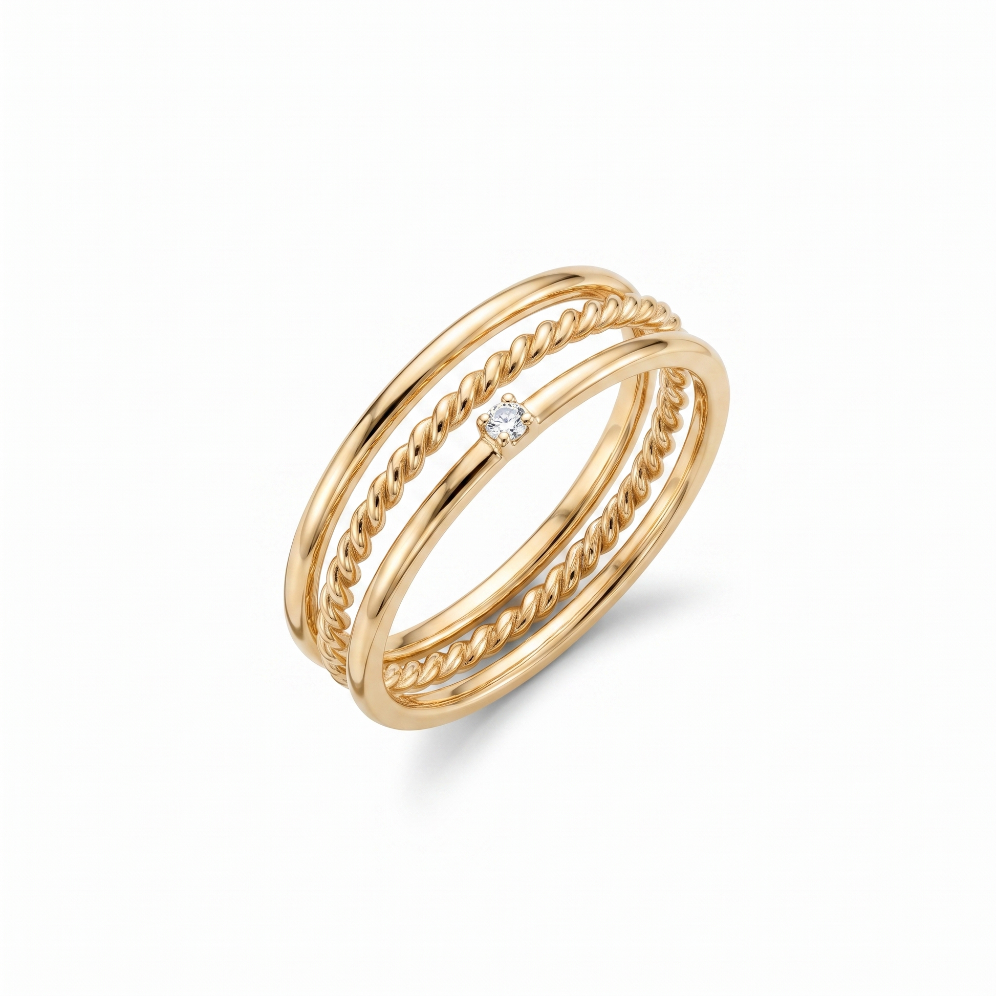Set 3 Anelli Stacking Oro 18K