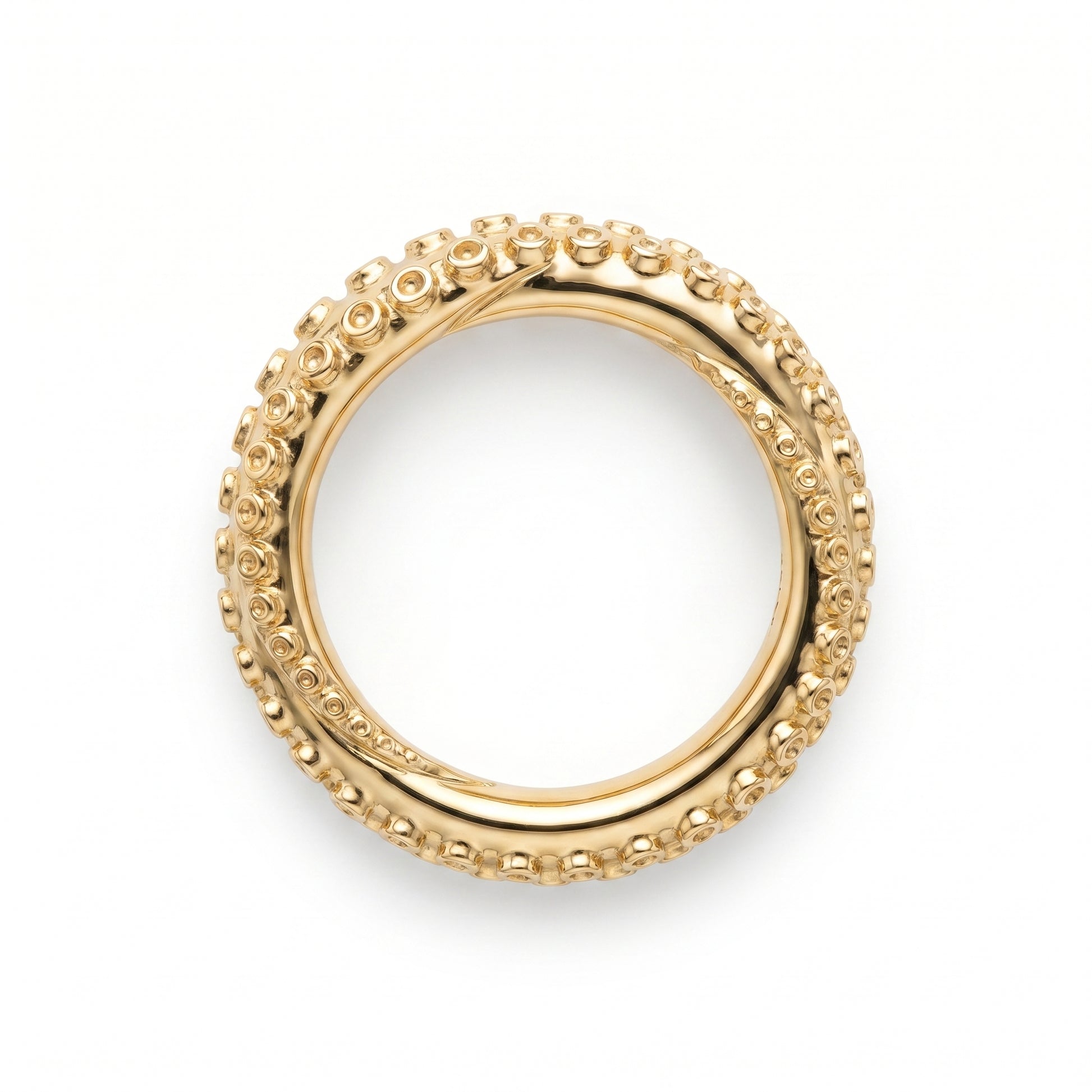 Anello Octopus Statement Oro 18K - vista dall'alto top-down - UpperEast Jewels