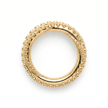 Anello Octopus Statement Oro 18K - vista dall'alto top-down - UpperEast Jewels