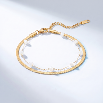 Cavigliera Snake Chain Oro 18K - vista dall'alto top-down - UpperEast Jewels