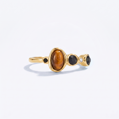 Anello Aurora Cristallo Vintage Oro 18K - vista dall'alto top-down - UpperEast Jewels