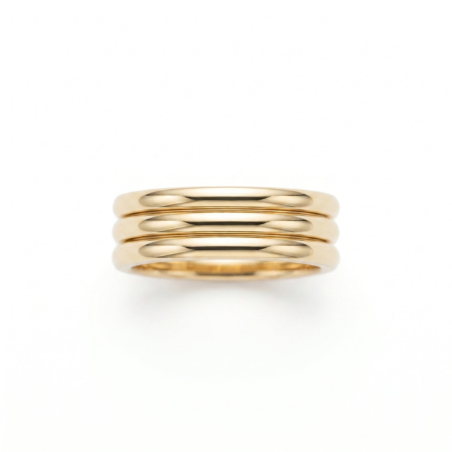 Anello Triple Band Cerimonia Oro 18K - vista dall'alto top-down - UpperEast Jewels