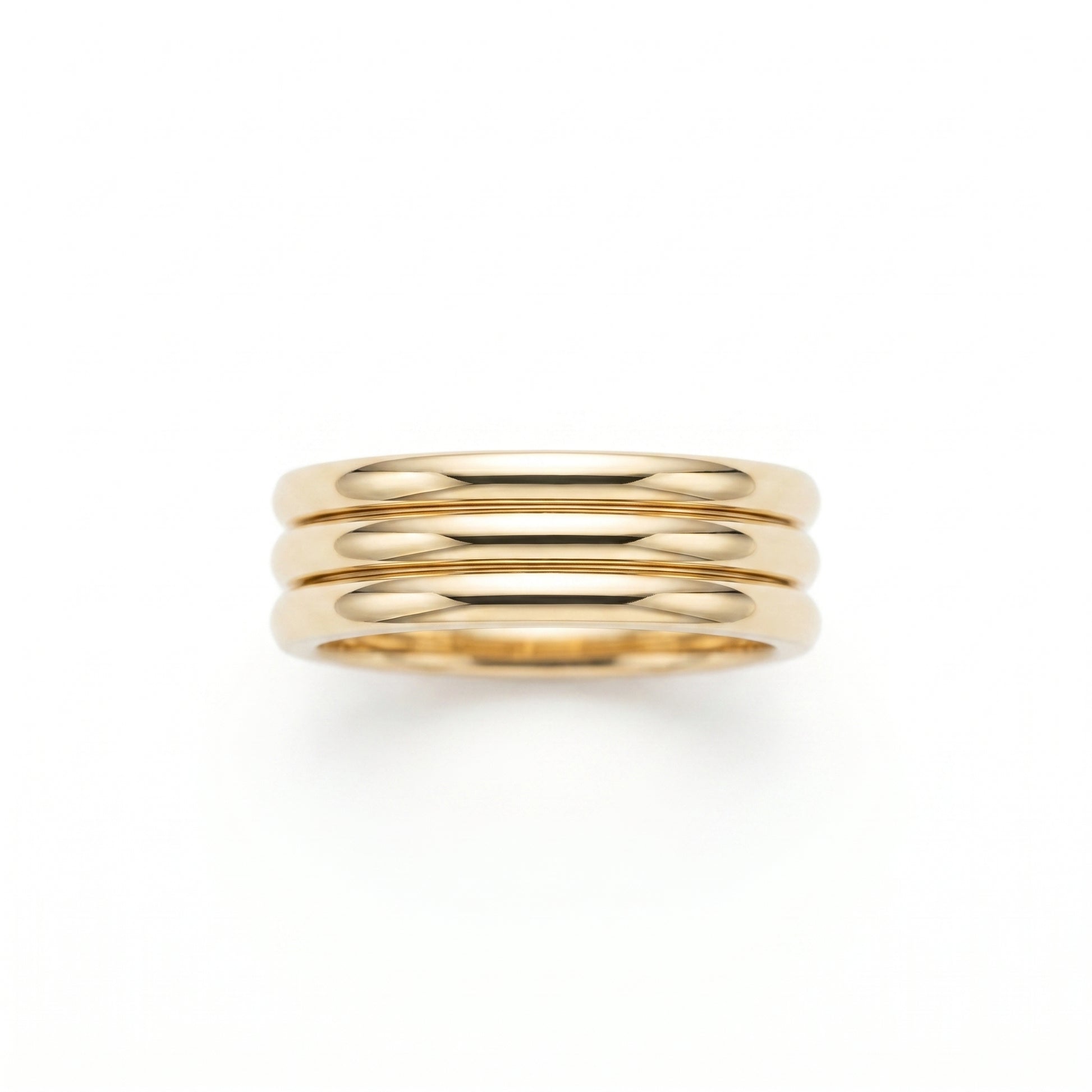 Anello Triple Band Cerimonia Oro 18K - vista dall'alto top-down - UpperEast Jewels