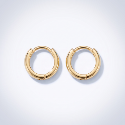 Orecchini Huggie Lisci Oro 18K