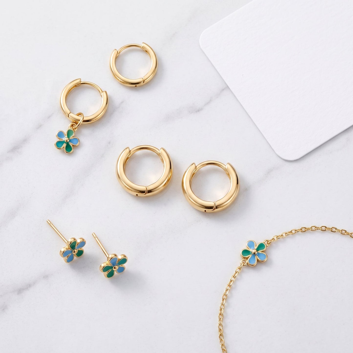 Orecchini Huggie Lisci Oro 18K