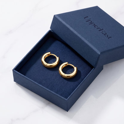 Orecchini Huggie Lisci Oro 18K