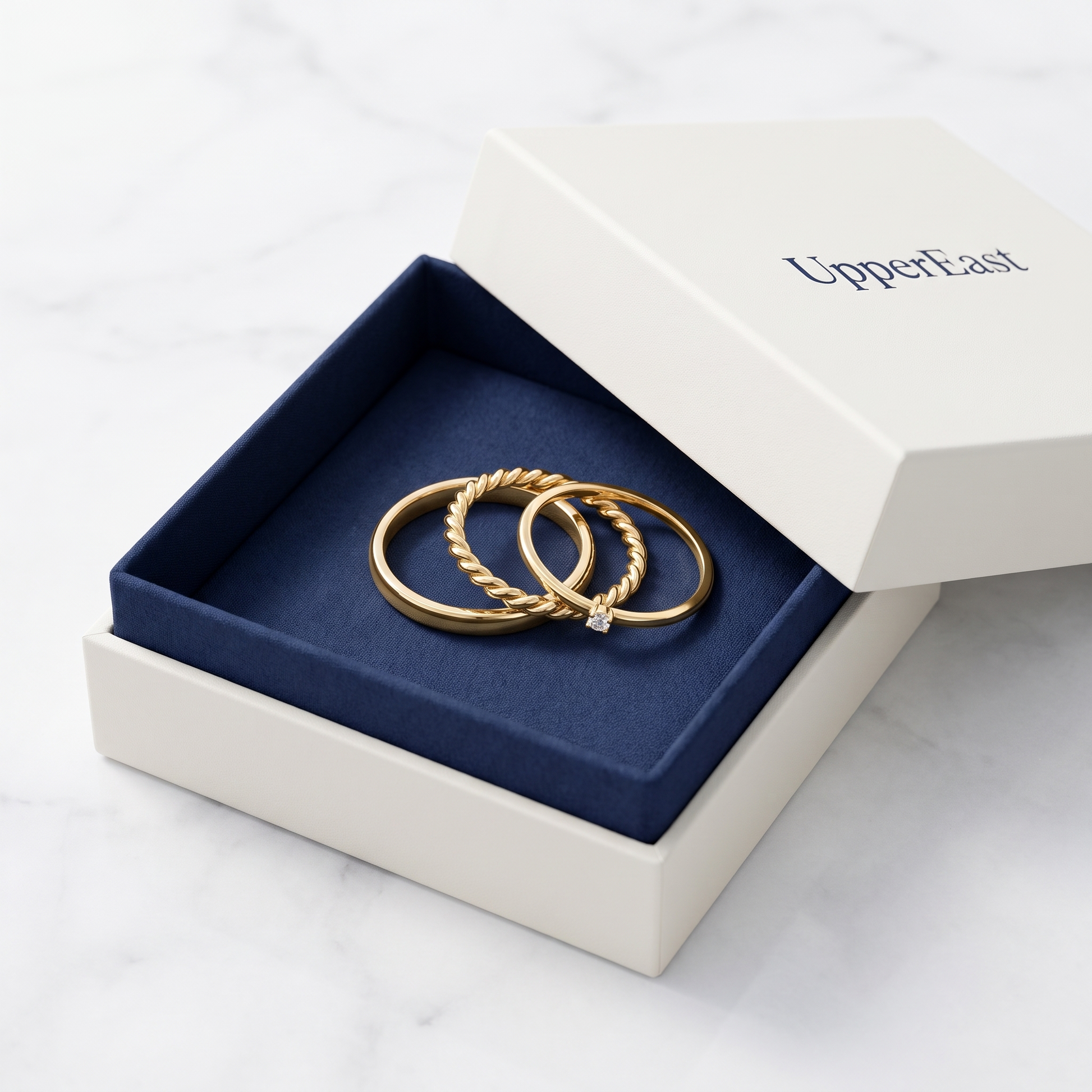 Set 3 Anelli Stacking Oro 18K