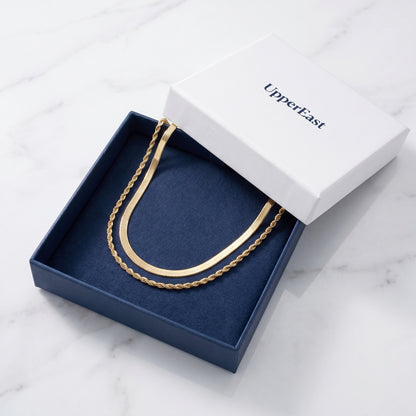 Collana Layered Ios Herringbone Oro 18K - confezione regalo UpperEast - UpperEast Jewels