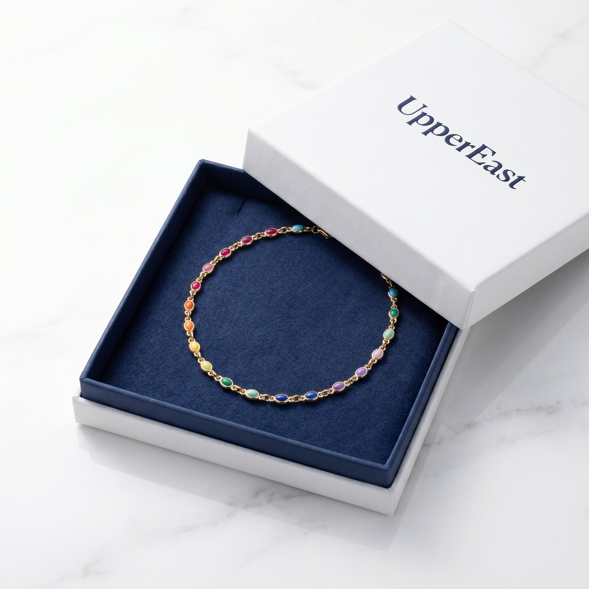 Choker Arcobaleno Multi-Stone Oro 18K - confezione regalo UpperEast - UpperEast Jewels