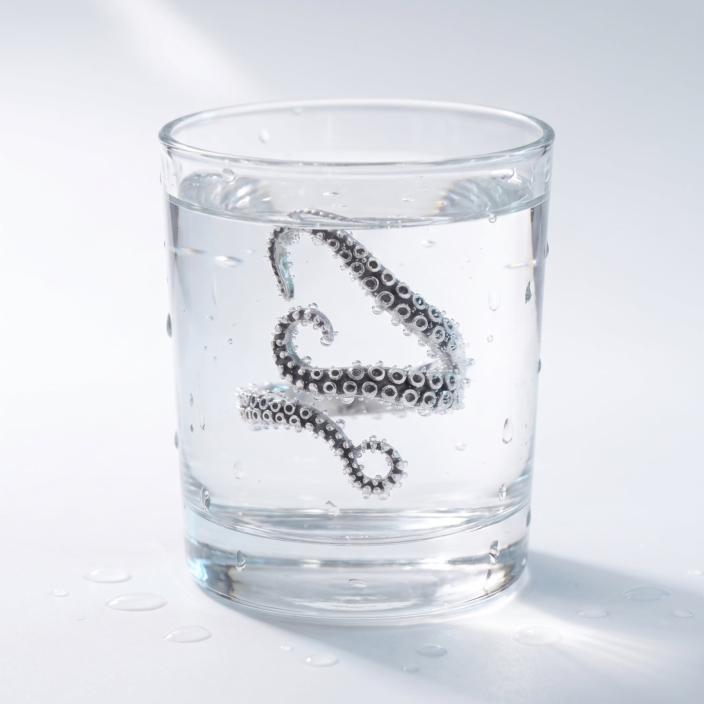 Anello Octopus Statement Oro 18K - test waterproof in acqua - UpperEast Jewels