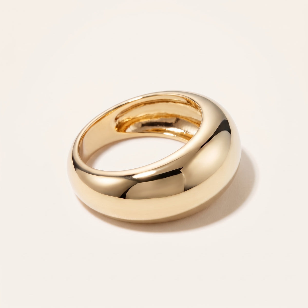 18K gold plated plain dome ring