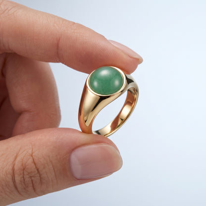 Anello Pietra Verde Oro 18K