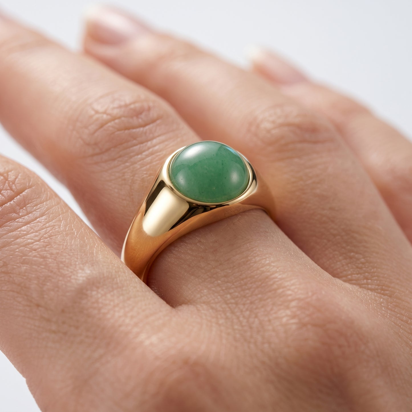 Anello Pietra Verde Oro 18K