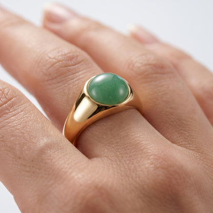 Anello Pietra Verde Oro 18K
