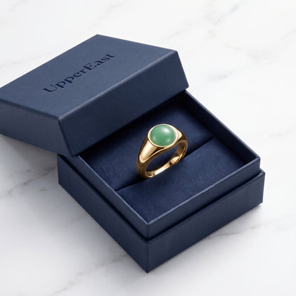 Anello Pietra Verde Oro 18K