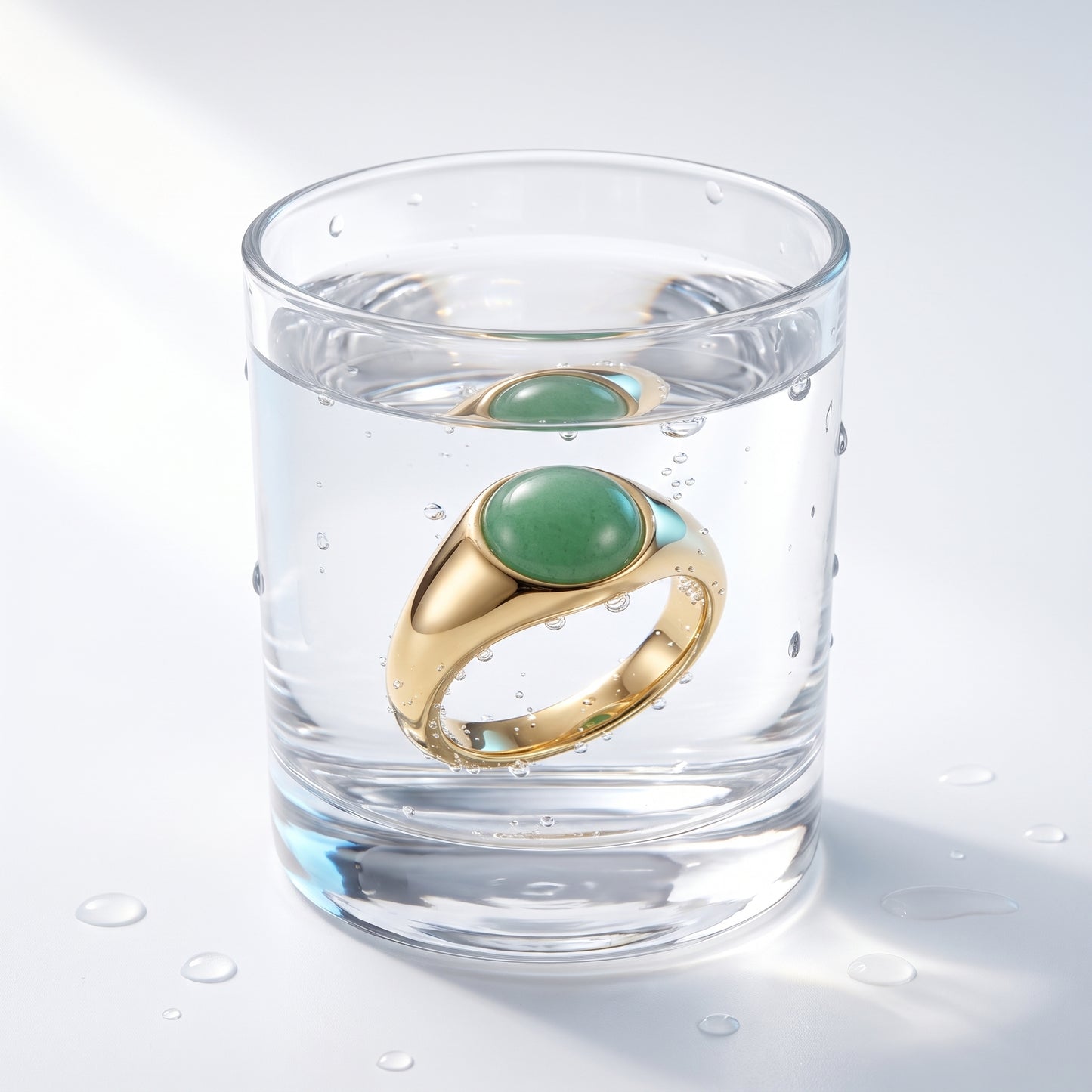 Anello Pietra Verde Oro 18K