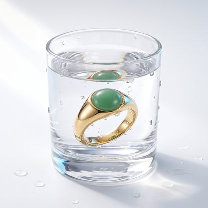 Anello Pietra Verde Oro 18K
