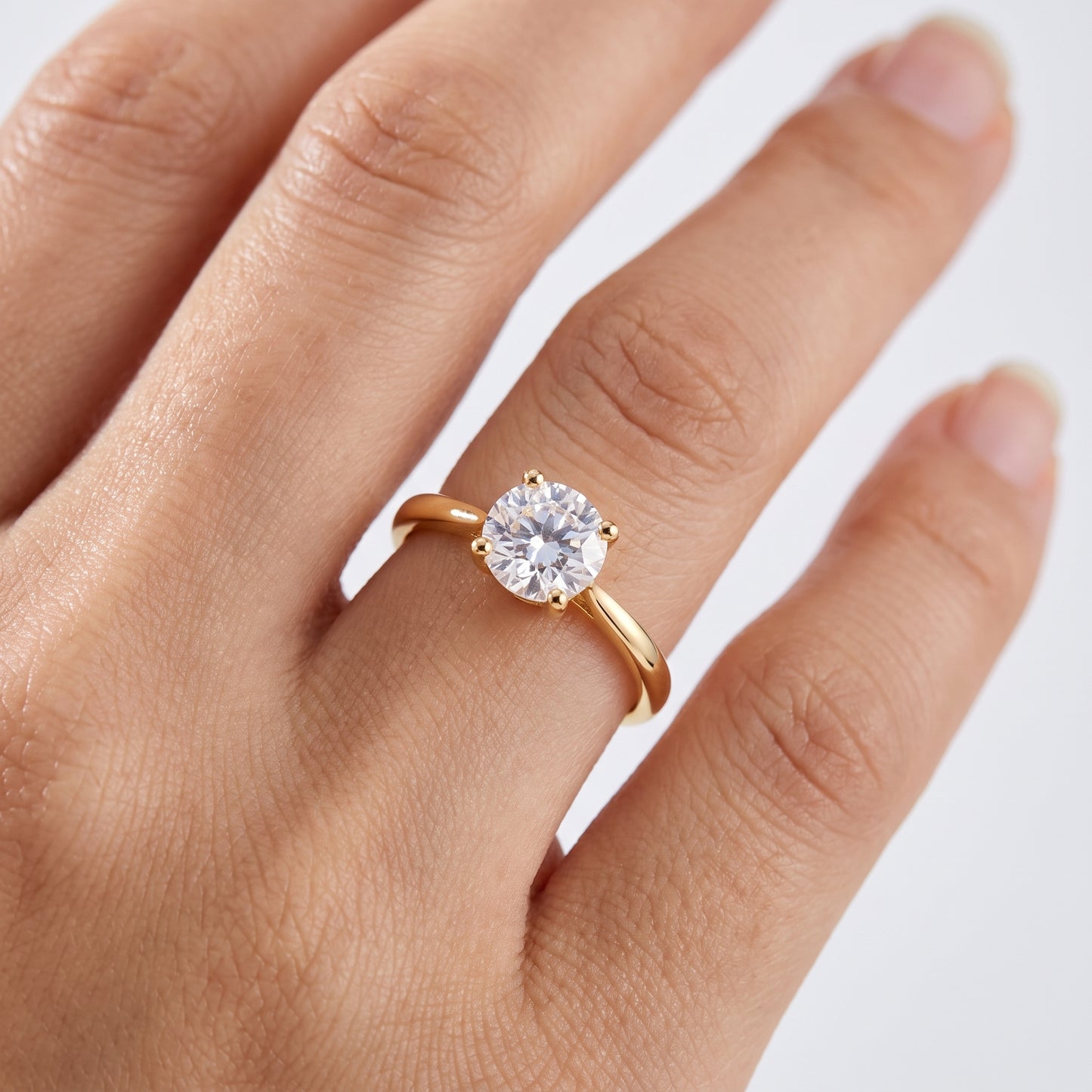 Anello Solitario Zircone Oro 18K