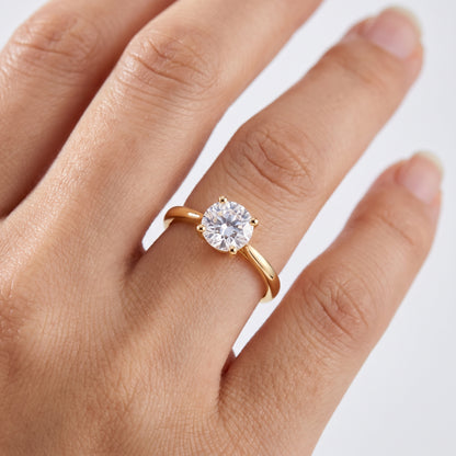 Anello Solitario Zircone Oro 18K