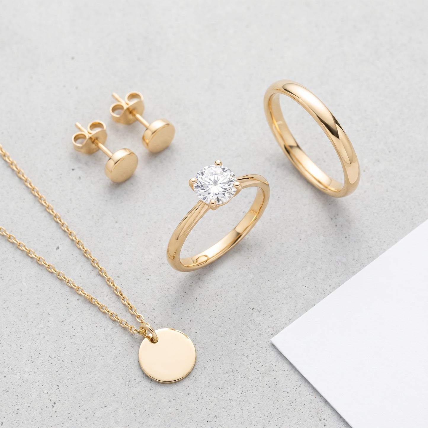 Anello Solitario Zircone Oro 18K