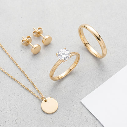 Anello Solitario Zircone Oro 18K