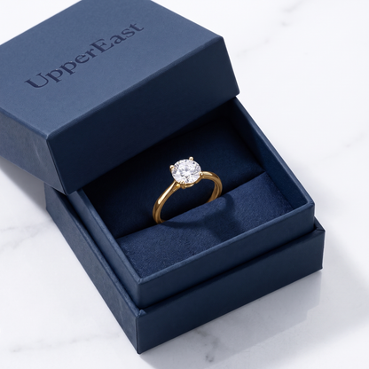 Anello Solitario Zircone Oro 18K