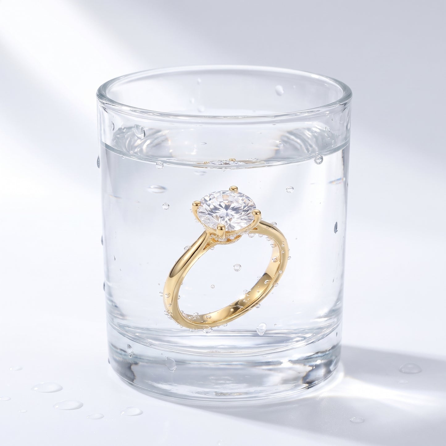 Anello Solitario Zircone Oro 18K