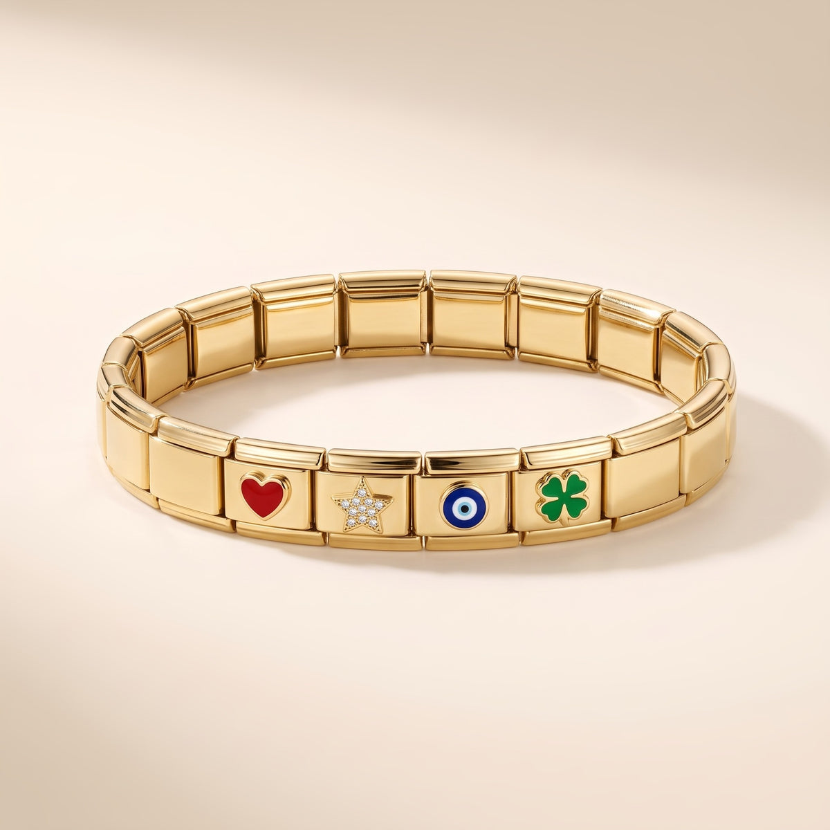 Bracciale componibile con charm placcato oro 18K